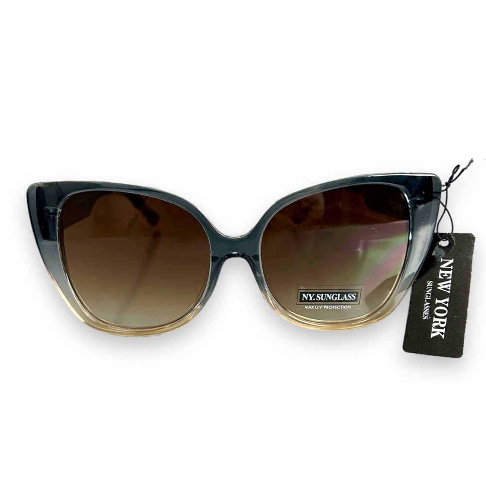Large Cat Eye Gray Brown Sunglasses